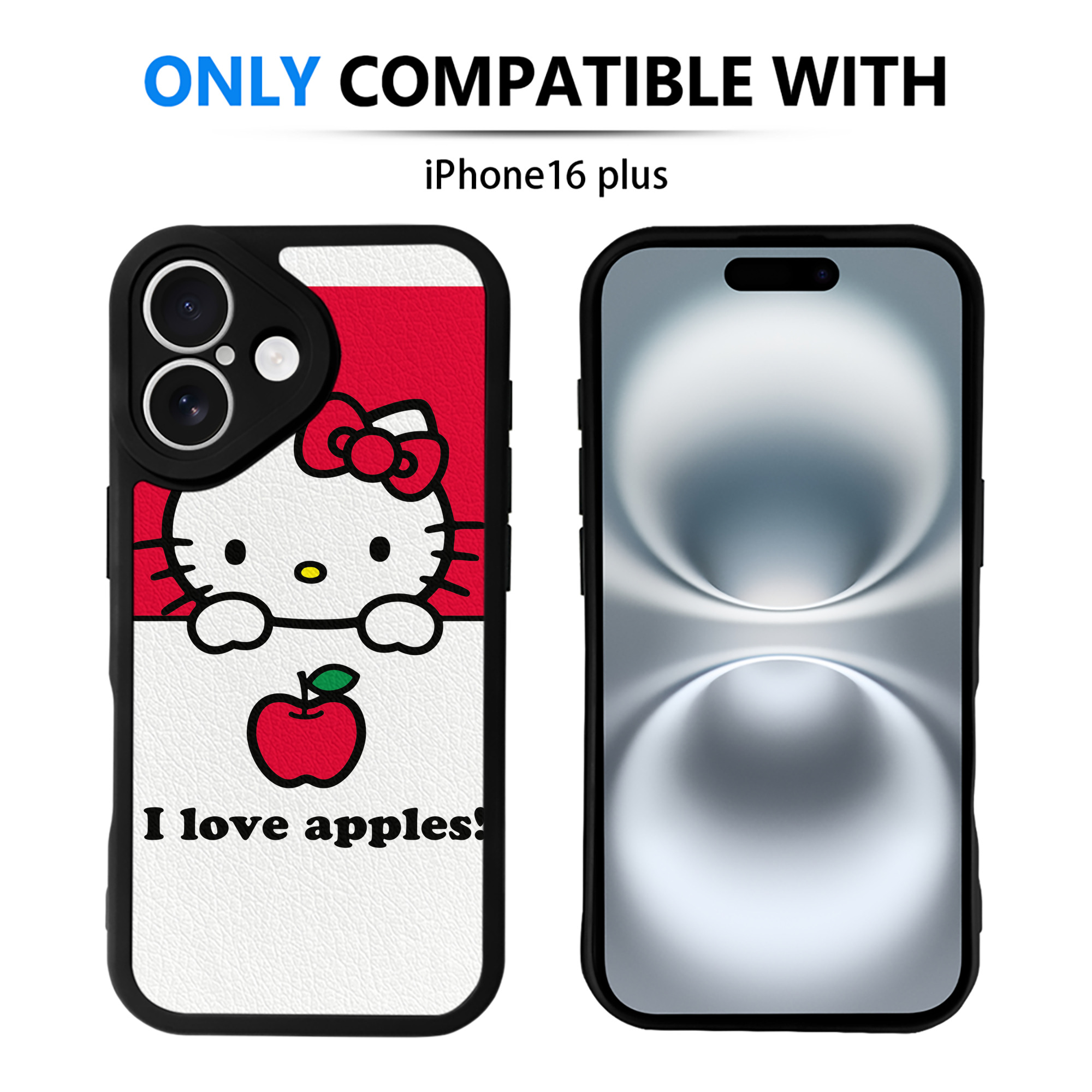 （画像用） Hello Kitty ハローキティ 【iPhone 16シリーズ対応】シリコンスマホケース（レザー調） 材質：シリコン